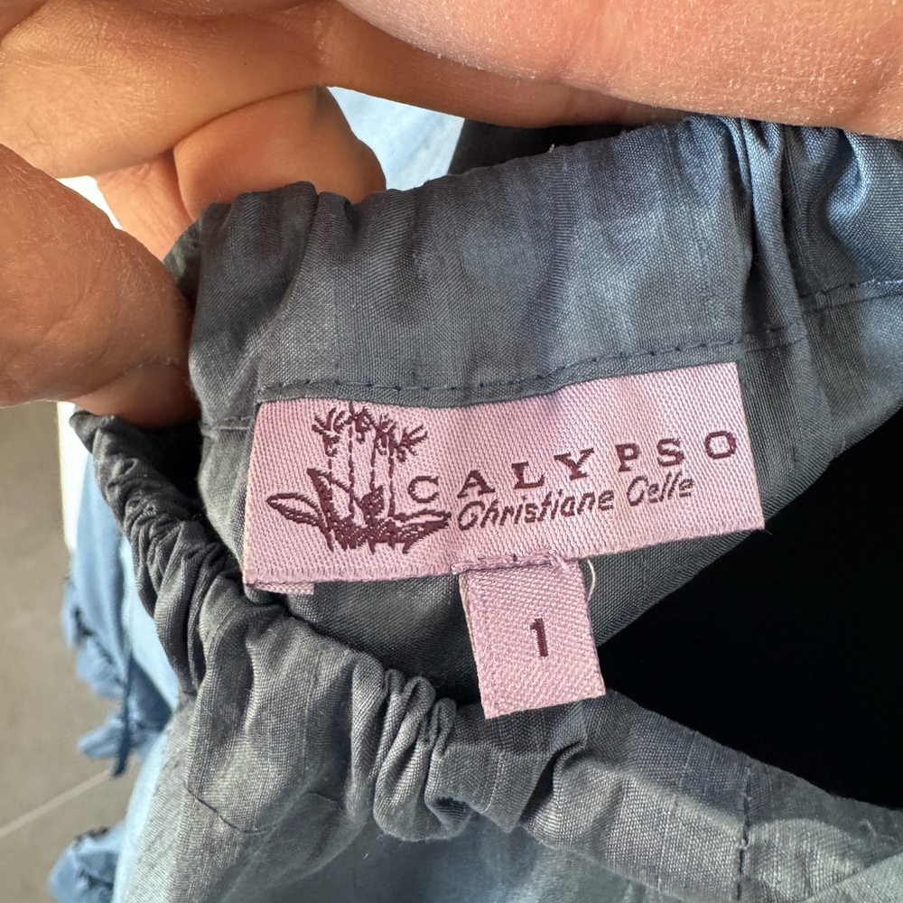 Vintage Calypso 100% Silk Bustle Maxi Skirt - Picture 4 of 5